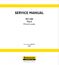 repair manual New Holland W110D Tier 2 Wheel Loader Service Manual PDF