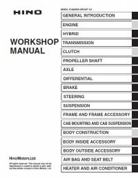 repair manual Hino Trucks 155, 155h, 195, 195h with J05E Engine 2019 Workshop Manuals PDF