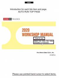 repair manual Hino Trucks 155, 155h, 195, 195h Series with J05E Engine 2020 Workshop Manuals PDF