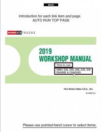 repair manual Hino Trucks 238, 258, 268, 338, 358 with J08E-VB/WU Engines 2019 Workshop Manuals PDF