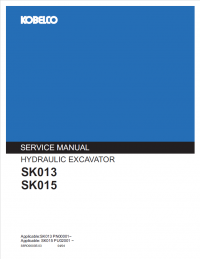 repair manual Kobelco SK13, SK15 Hydraulic Excavator Shop Manual PDF