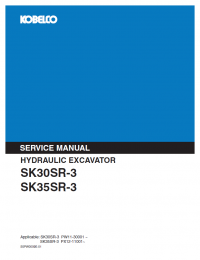 repair manual Kobelco SK30SR-3, SK35SR-3 Hydraulic Excavator Shop Manual PDF