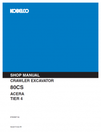 repair manual Kobelco Crawler Excavator 80CS Acera Shop Manual PDF