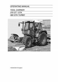 repair manual Fendt Tool Carrier 370 GT/GTA, 380 GTA Turbo Operating Manual PDF