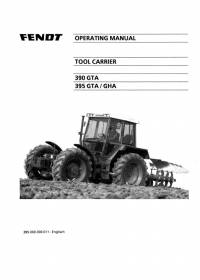 repair manual Fendt Tool Carrier 390 GTA, 395 GTA / GHA Operating Manual PDF