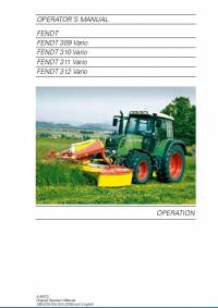 repair manual Fendt Tractor 300 Vario Operator’s Manual PDF