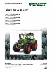 repair manual Fendt Tractor 300 Vario Gen4 Workshop Service Manual PDF