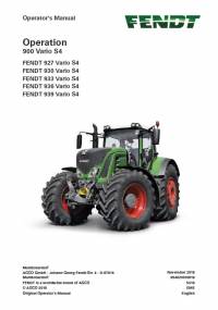 repair manual Fendt Tractor 900 Vario S4 Operator’s Manual PDF