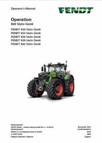 repair manual Fendt Tractor 900 Vario Gen6 Operator’s Manual PDF