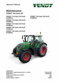 repair manual Fendt Tractor 700 Vario S4 Maintenance Operator’s Manual PDF