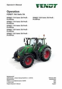 repair manual Fendt Tractor 700 Vario S4 Operator’s Manual PDF