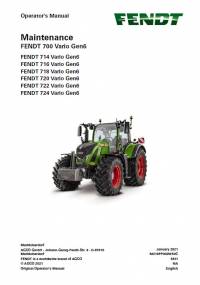 repair manual Fendt Tractor 700 Vario Gen6 Maintenance Operator’s Manual PDF