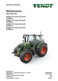 repair manual Fendt Tractor 300 Vario S4 Maintenance Operator’s Manual PDF