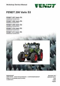 repair manual Fendt Tractor 200 Vario S3 Workshop Service Manual PDF