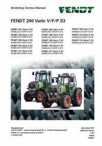 repair manual Fendt Tractor 200 Vario V/F/P S3 Workshop Service Manual PDF