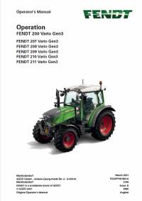 repair manual Fendt Tractor 200 Vario Gen3 Operator’s Manual PDF