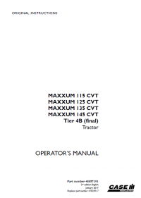 repair manual Case Maxxum 115-145 CVT Tier 4B Tractors PDF Manuals