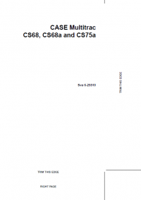 repair manual CASE Multitrac CS68/CS68a/CS75a Tractors PDF Operator’s Manual
