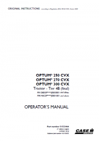 repair manual Case Optum 250cvx/270cvx/300cvx and T4B PDF Operators manual