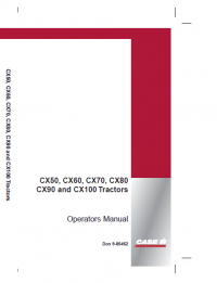 repair manual CASE CX50/CX60/CX70/CX80/CX90/CX100 Tractors PDF Operators Manual