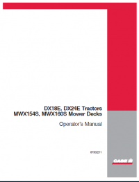 repair manual CASE DX18E and DX24E Tractors PDF Operator’s Manual