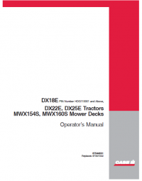 repair manual CASE DX18E, DX22E, DX25E Tractors PDF Operator’s Manual