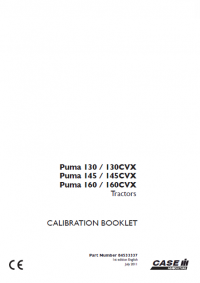 repair manual Case Puma 130CVX/145CVX/160CVX Tractors PDF Calibration Booklet