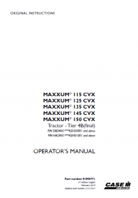 repair manual Case Tractors Maxxum 115-150 CVX Tier 4B PDF Set of Manuals