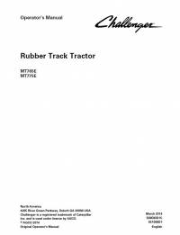 repair manual Challenger Rubber Track Tractor MT765E, MT775E Operator’s Manual PDF
