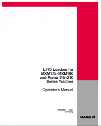 repair manual Сase L770 Loaders for MXM175-MXM190, Puma 115-210