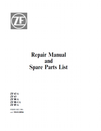 repair manual ZF 63/A, 80A/80-1 A, 85A Repair Manual and Spare Parts List PDF