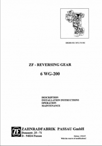 repair manual ZF-REVERSING GEAR 6WG-200 Operation and Maintenance Manual PDF