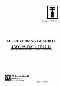 repair manual ZF Reversing Gearbox 4WG-98 TSC + TB92-I4 Workshop Manual PDF