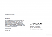 repair manual ZF Ecomat Automatic Transmission HP500,590,600 Operating Instruction PDF