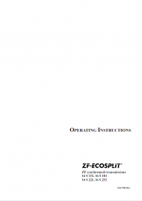 repair manual ZF-ECOSPLIT synchromesh transmissions 16 S 151-16 S 251 Operating Instructions PDF