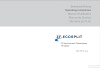 repair manual ZF-Ecosplit Transmission Operating Instructions PDF