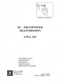 repair manual ZF – ERGOPOWER Transmission 6WG-310 Operation Maintenance Diagnostic Systems