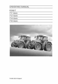 repair manual Fendt Tractor Favorit 711, 712, 714, 716 Vario Operating Manual PDF