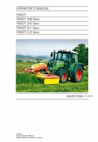 repair manual Fendt Tractor 300 Vario Maintenance Operator’s Manual PDF