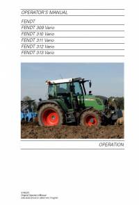 repair manual Fendt Tractor 309, 310, 311, 312, 313 Vario Operator’s Manual PDF