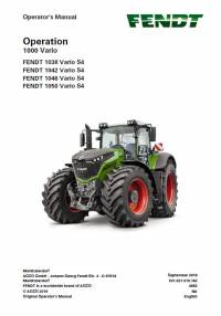 repair manual Fendt Tractor 1000 Vario Operator’s Manual PDF