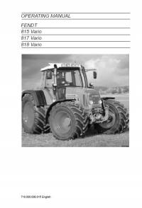 repair manual Fendt Tractor 815, 817, 818 Vario Operating Manual PDF