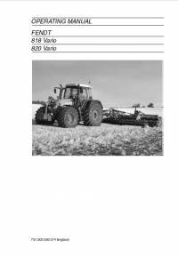 repair manual Fendt Tractor 818, 820 Vario Operating Manual PDF