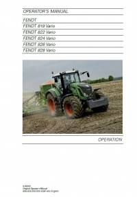 repair manual Fendt Tractor 819, 822, 824, 826, 828 Vario Operator’s Manual PDF