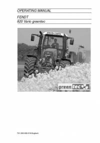 repair manual Fendt Tractor 820 Vario GreenTec Operating Manual PDF