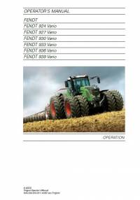 repair manual Fendt Tractor 924, 927, 930, 933, 936, 939 Vario Operator’s Manual PDF