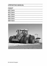 repair manual Fendt Tractor 922, 924, 927, 930, 933, 936 Vario Operating Manual PDF