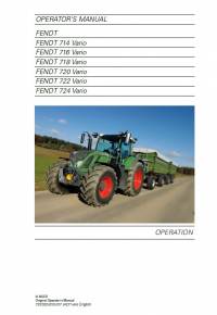 repair manual Fendt Tractor 714, 716, 718, 720, 722, 724 Vario Operator’s Manual PDF