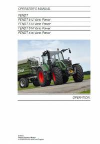 repair manual Fendt Tractor 512, 513, 514, 516 Vario Power Operator’s Manual PDF