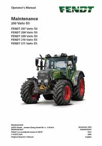 repair manual Fendt Tractor 200 Vario S3 Maintenance Operator’s Manual PDF